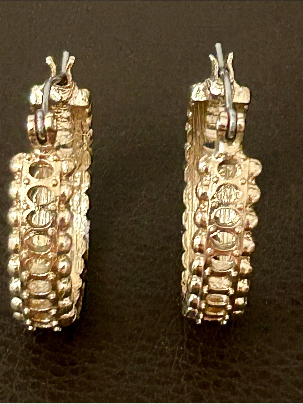 Anne Klein Gold Textured Hoop Earrings